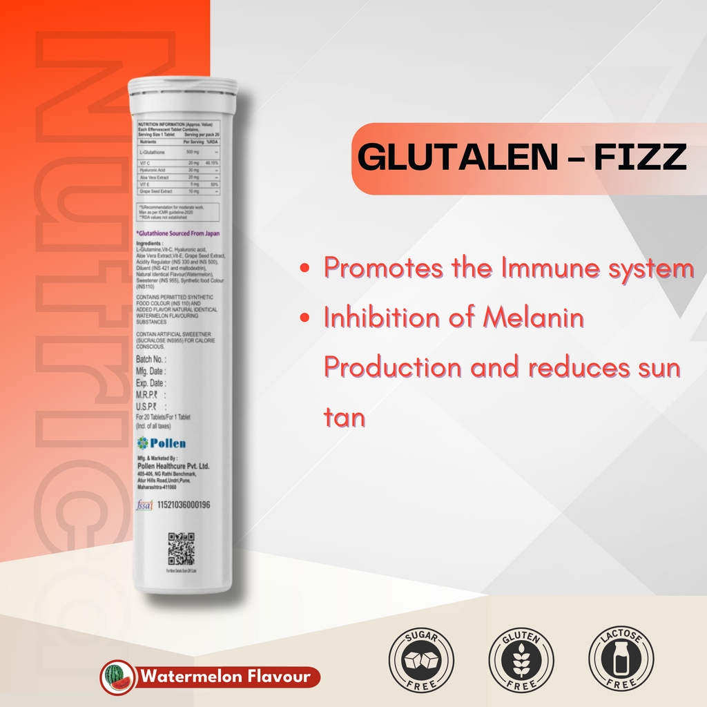 Glutalen Fizz: 500mg Glutathione - Easy Detox & Repair | Pollen